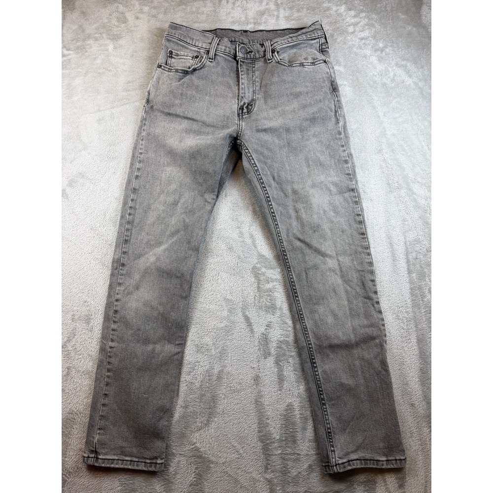 Levis 502 Jeans Mens 30x30 Regular Tapered Mid Rise Gray Wash Denim Stretch